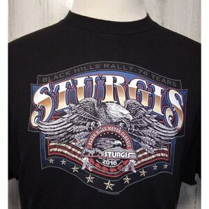 2016 Sturgis Tee 76TH Anniversary Motorcycle Hot Leathers T-Shirt Black …